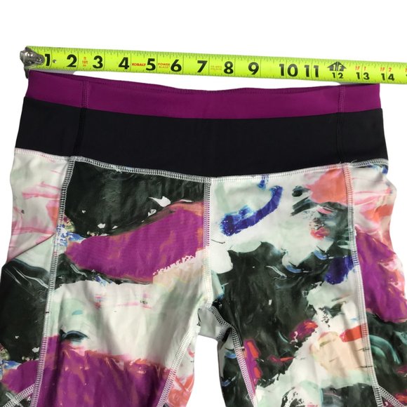 Lululemon Yoga Leggings Unicorn Tears Print Size Women's 6.  Black White Floral. - Picture 9 of 15